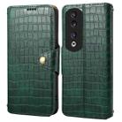 For Honor 90 Pro Denior Crocodile Texture Oil Edge Leather Phone Case(Green) - 1