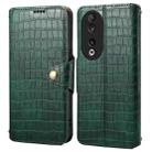 For Honor 90 Denior Crocodile Texture Oil Edge Leather Phone Case(Green) - 1