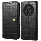 For Honor Magic5 Pro Denior Crocodile Texture Oil Edge Leather Phone Case(Black) - 1