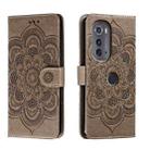 For Motorola Edge 2022 Sun Mandala Embossing Pattern Phone Leather Case(Grey) - 1