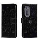 For Motorola Edge 2022 Sun Mandala Embossing Pattern Phone Leather Case(Black) - 1