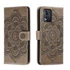 For Motorola Moto E13 Sun Mandala Embossing Pattern Phone Leather Case(Grey) - 1