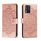 For Motorola Moto E13 Sun Mandala Embossing Pattern Phone Leather Case(Rose Gold) - 1