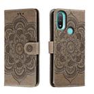 For Motorola Moto E20 Sun Mandala Embossing Pattern Phone Leather Case(Grey) - 1