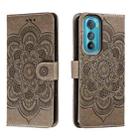 For Motorola Moto Edge 30 Sun Mandala Embossing Pattern Phone Leather Case(Grey) - 1