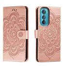 For Motorola Moto Edge 30 Sun Mandala Embossing Pattern Phone Leather Case(Rose Gold) - 1