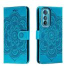 For Motorola Moto Edge 30 Sun Mandala Embossing Pattern Phone Leather Case(Blue) - 1