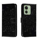 For Motorola Moto Edge 40 Sun Mandala Embossing Pattern Phone Leather Case(Black) - 1