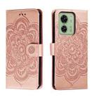 For Motorola Moto Edge 40 Sun Mandala Embossing Pattern Phone Leather Case(Rose Gold) - 1