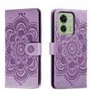 For Motorola Moto Edge 40 Sun Mandala Embossing Pattern Phone Leather Case(Purple) - 1