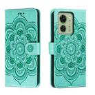 For Motorola Moto Edge 40 Sun Mandala Embossing Pattern Phone Leather Case(Green) - 1