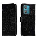 For Motorola Moto Edge 40 Neo Sun Mandala Embossing Pattern Phone Leather Case(Black) - 1