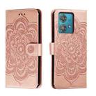 For Motorola Moto Edge 40 Neo Sun Mandala Embossing Pattern Phone Leather Case(Rose Gold) - 1