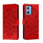 For Motorola Moto G 5G 2023 Sun Mandala Embossing Pattern Phone Leather Case(Red) - 1
