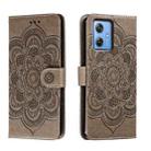 For Motorola Moto G 5G 2023 Sun Mandala Embossing Pattern Phone Leather Case(Grey) - 1