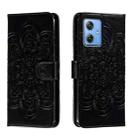 For Motorola Moto G 5G 2023 Sun Mandala Embossing Pattern Phone Leather Case(Black) - 1