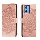 For Motorola Moto G 5G 2023 Sun Mandala Embossing Pattern Phone Leather Case(Rose Gold) - 1