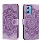 For Motorola Moto G 5G 2023 Sun Mandala Embossing Pattern Phone Leather Case(Purple) - 1