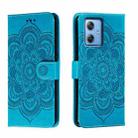 For Motorola Moto G 5G 2023 Sun Mandala Embossing Pattern Phone Leather Case(Blue) - 1