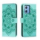 For Motorola Moto G 5G 2023 Sun Mandala Embossing Pattern Phone Leather Case(Green) - 1