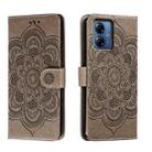 For Motorola Moto G14 Sun Mandala Embossing Pattern Phone Leather Case(Grey) - 1