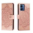 For Motorola Moto G14 Sun Mandala Embossing Pattern Phone Leather Case(Rose Gold) - 1