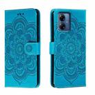 For Motorola Moto G14 Sun Mandala Embossing Pattern Phone Leather Case(Blue) - 1