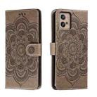 For Motorola Moto G32 Sun Mandala Embossing Pattern Phone Leather Case(Grey) - 1