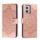 For Motorola Moto G53 Sun Mandala Embossing Pattern Phone Leather Case(Rose Gold) - 1