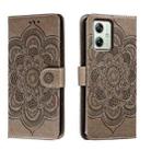 For Motorola Moto G54 Sun Mandala Embossing Pattern Phone Leather Case(Grey) - 1