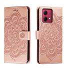 For Motorola Moto G84 Sun Mandala Embossing Pattern Phone Leather Case(Rose Gold) - 1