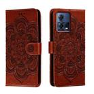 For Motorola Moto S30 Pro Sun Mandala Embossing Pattern Phone Leather Case(Brown) - 1