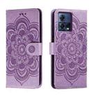 For Motorola Moto S30 Pro Sun Mandala Embossing Pattern Phone Leather Case(Purple) - 1