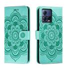 For Motorola Moto S30 Pro Sun Mandala Embossing Pattern Phone Leather Case(Green) - 1