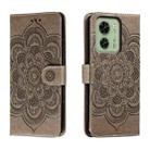 For Motorola Edge 40 Sun Mandala Embossing Pattern Phone Leather Case(Grey) - 1