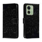 For Motorola Edge 40 Sun Mandala Embossing Pattern Phone Leather Case(Black) - 1