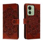 For Motorola Edge 40 Sun Mandala Embossing Pattern Phone Leather Case(Brown) - 1