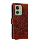 For Motorola Edge 40 Sun Mandala Embossing Pattern Phone Leather Case(Brown) - 3