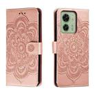 For Motorola Edge 40 Sun Mandala Embossing Pattern Phone Leather Case(Rose Gold) - 1