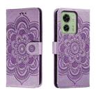 For Motorola Edge 40 Sun Mandala Embossing Pattern Phone Leather Case(Purple) - 1