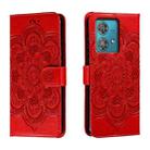 For Motorola Edge 40 Neo Sun Mandala Embossing Pattern Phone Leather Case(Red) - 1