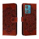 For Motorola Edge 40 Neo Sun Mandala Embossing Pattern Phone Leather Case(Brown) - 1