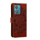 For Motorola Edge 40 Neo Sun Mandala Embossing Pattern Phone Leather Case(Brown) - 3