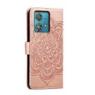 For Motorola Edge 40 Neo Sun Mandala Embossing Pattern Phone Leather Case(Rose Gold) - 3