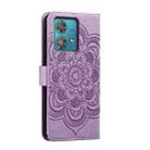 For Motorola Edge 40 Neo Sun Mandala Embossing Pattern Phone Leather Case(Purple) - 3