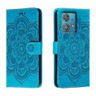 For Motorola Edge 40 Neo Sun Mandala Embossing Pattern Phone Leather Case(Blue) - 1