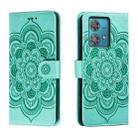 For Motorola Edge 40 Neo Sun Mandala Embossing Pattern Phone Leather Case(Green) - 1