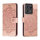 For Motorola Edge 50 Pro Sun Mandala Embossing Pattern Phone Leather Case(Rose Gold) - 1