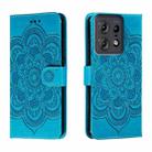 For Motorola Edge 50 Pro Sun Mandala Embossing Pattern Phone Leather Case(Blue) - 1