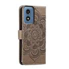 For Motorola Moto G Play 2024 Sun Mandala Embossing Pattern Phone Leather Case(Grey) - 3